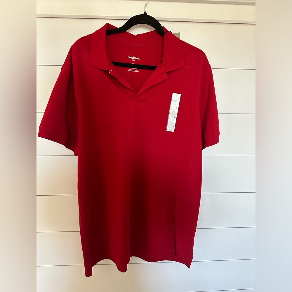 Xl red polo shirt.